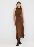 Robe Maille Col Montant Broche