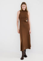 Robe Maille Col Montant Broche