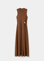 Robe Maille Col Montant Broche