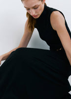 Robe Maille Col Montant Broche