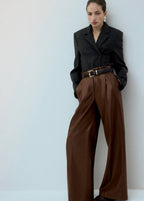 Pantalon Large En Cuir Synthétique