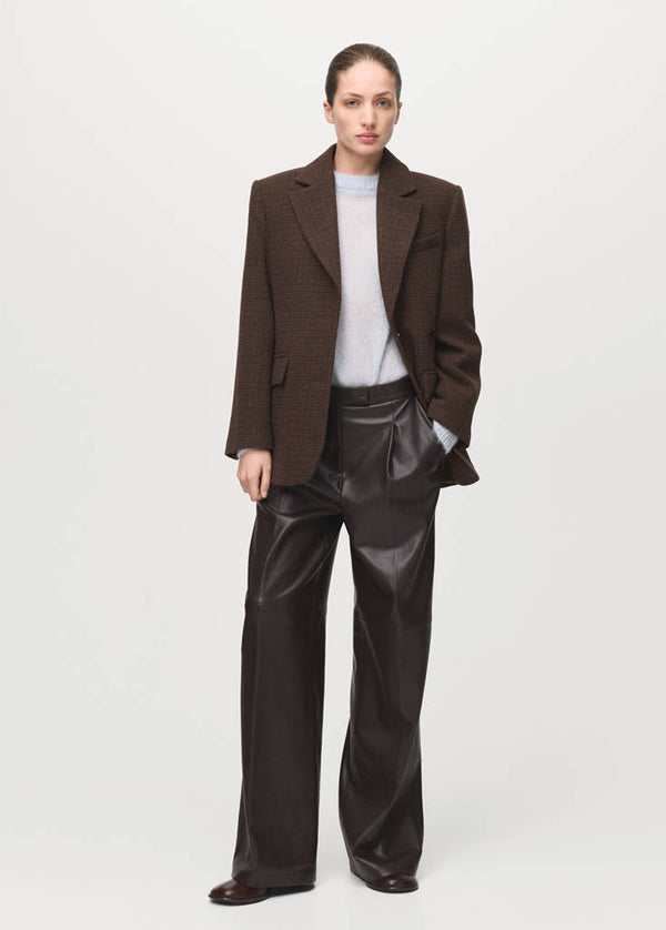 Pantaloni larghi in pelle sintetica