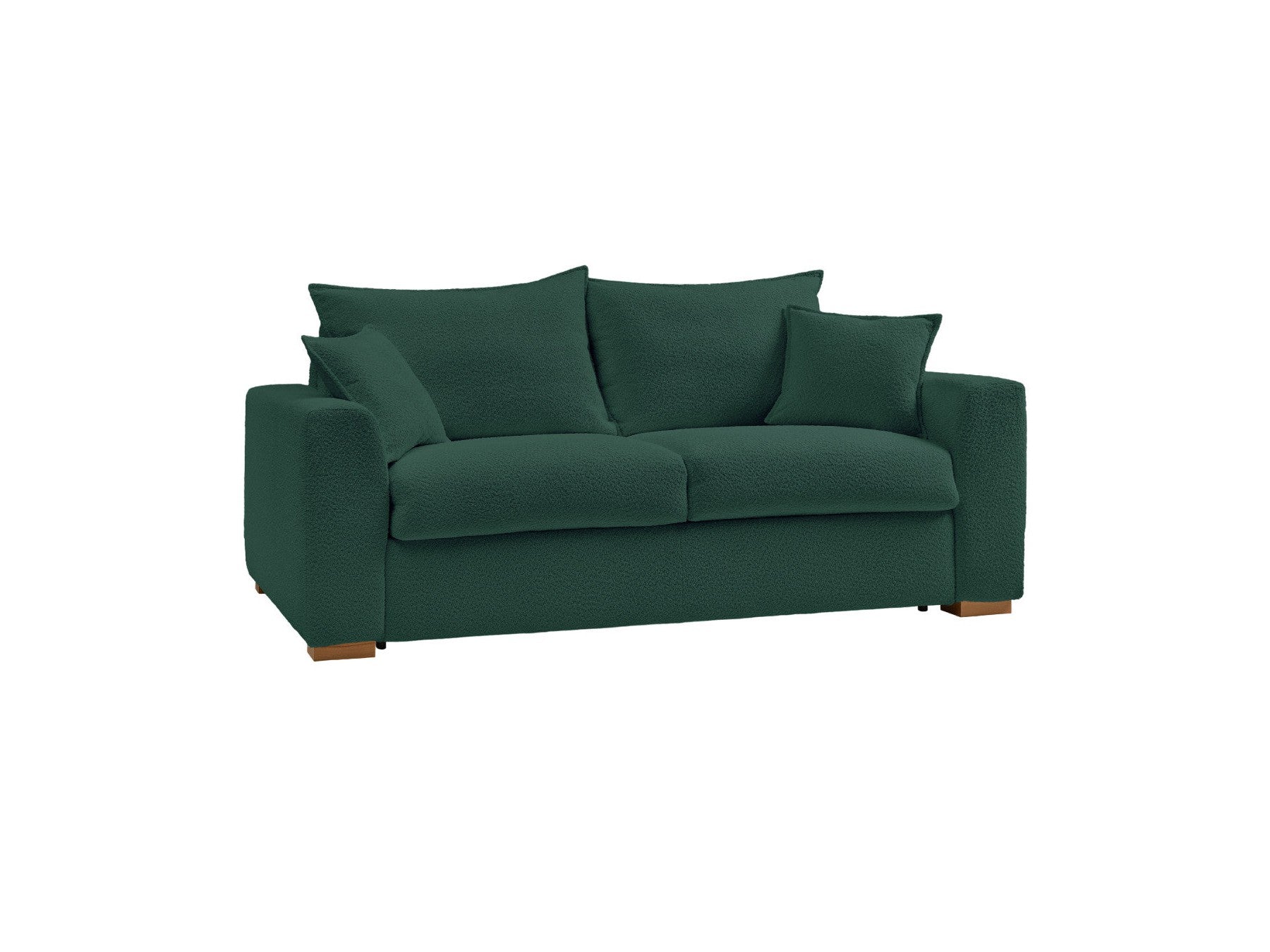 Straight Convertible Sofa with Express Opening - Augustin - Bouclé Fabric - 160X200