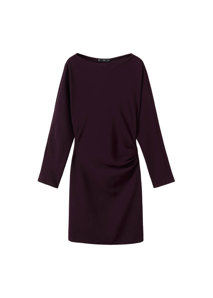 Robe Col Bateau Froncée