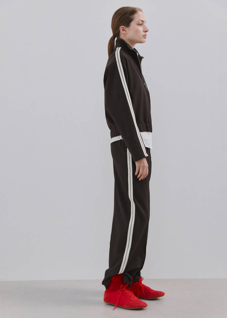 Pantalon Droit Rayure Contrastée