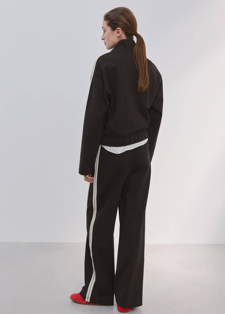 Pantalon Droit Rayure Contrastée