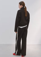 Pantalon Droit Rayure Contrastée