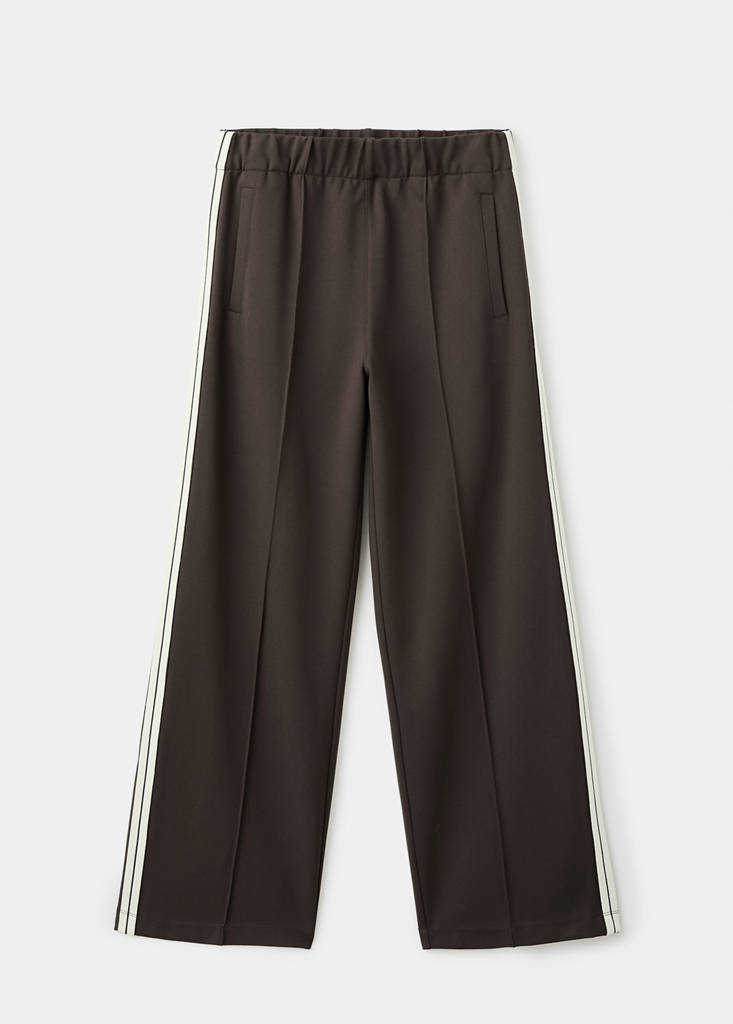 Pantalon Droit Rayure Contrastée