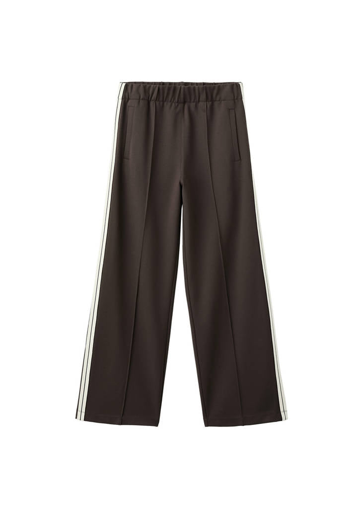 Pantalon Droit Rayure Contrastée