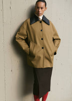 Trench Col En Cuir Synthétique