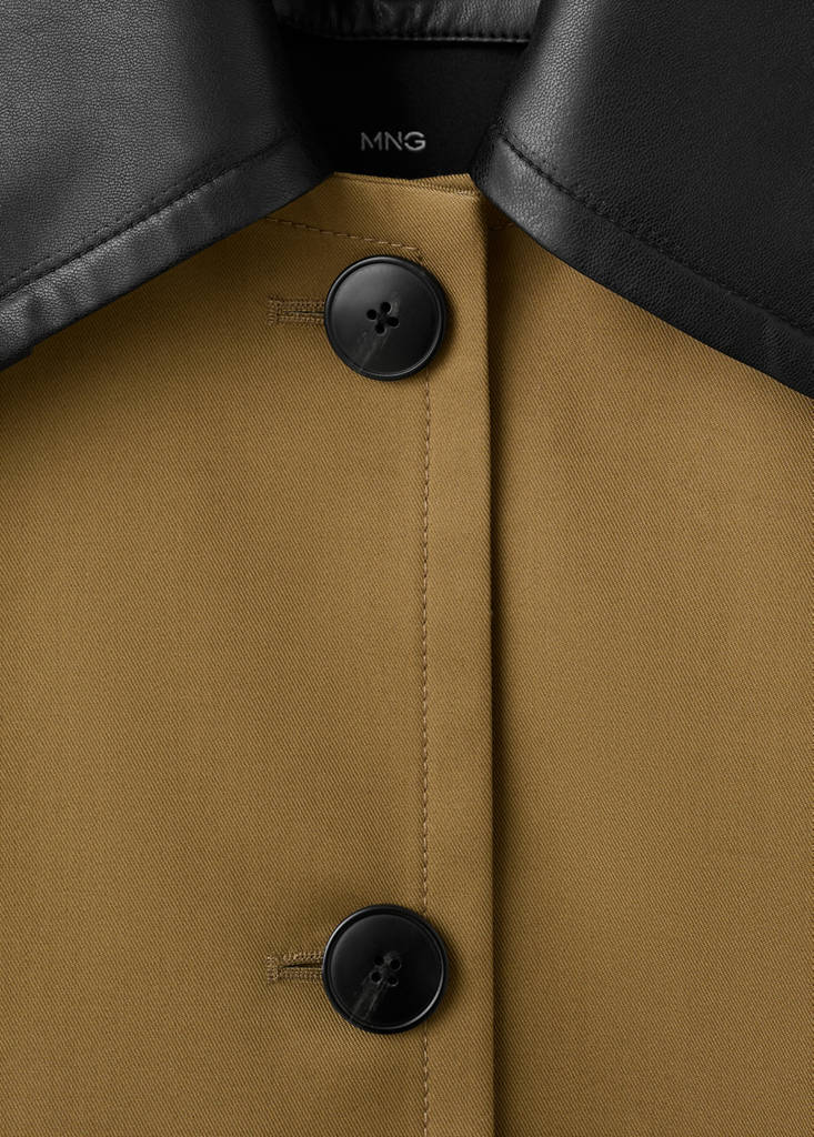 Trench Col En Cuir Synthétique