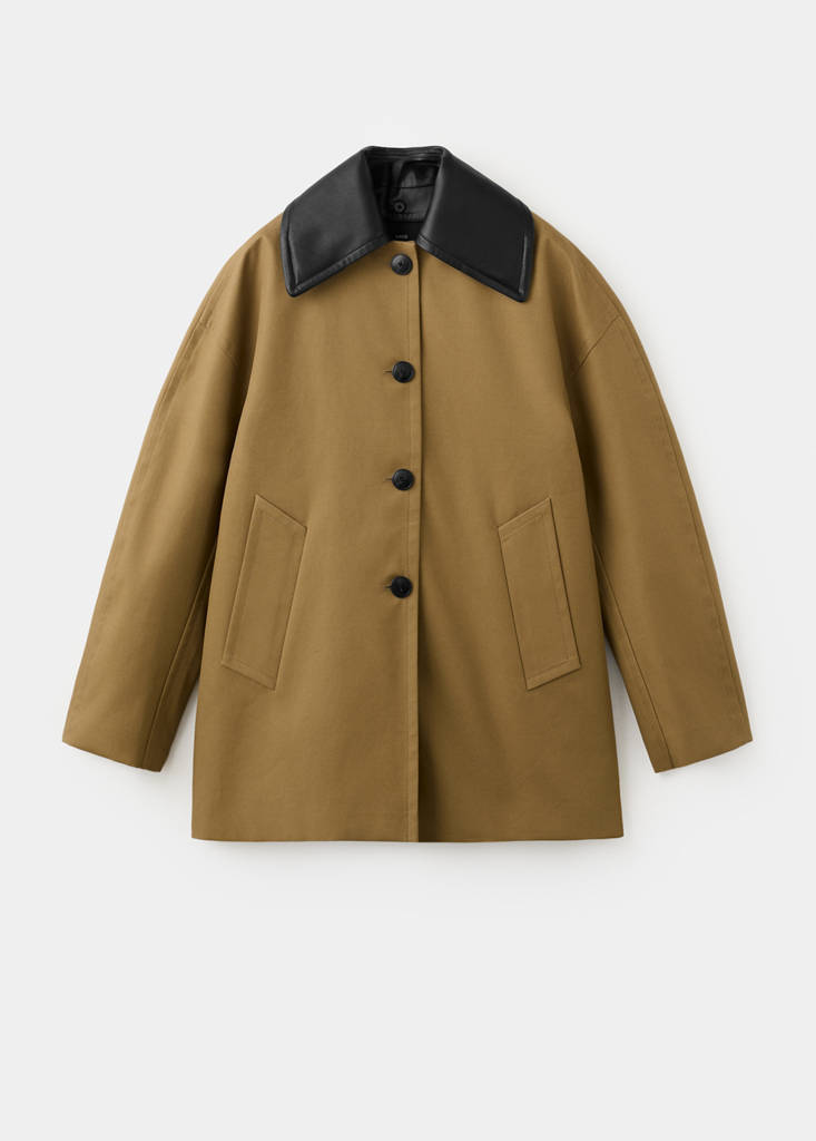 Trench Col En Cuir Synthétique
