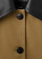 Trench Col En Cuir Synthétique
