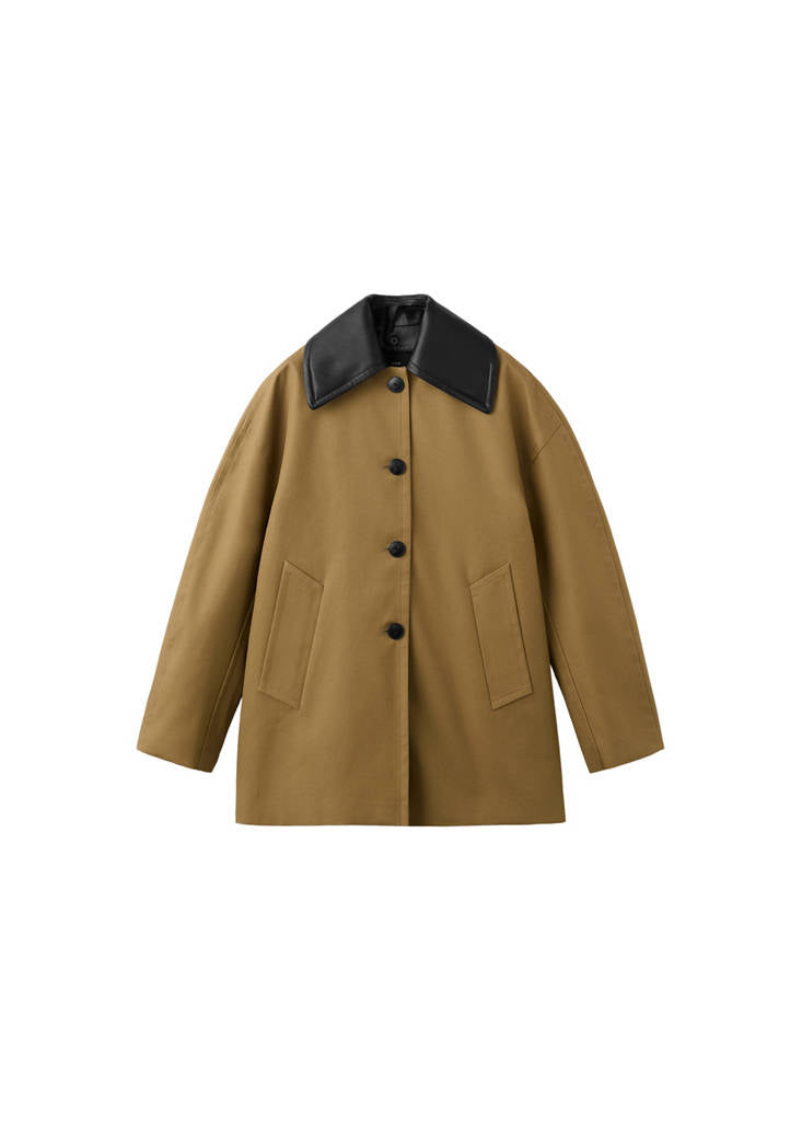 Trench Col En Cuir Synthétique