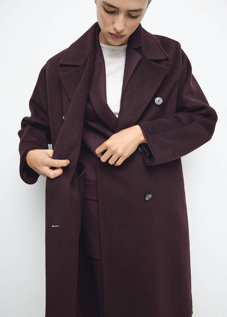 Manteau Laine Fait Main Oversize