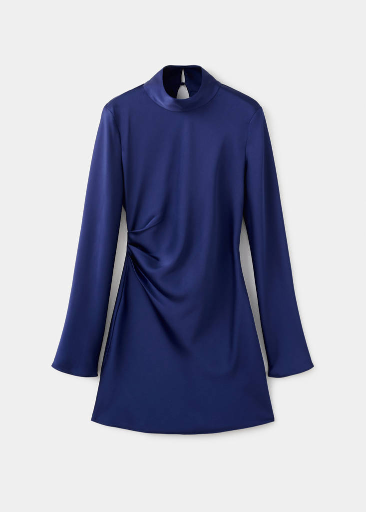 Robe En Satin Détail Pinces