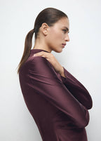 Robe En Satin Détail Pinces