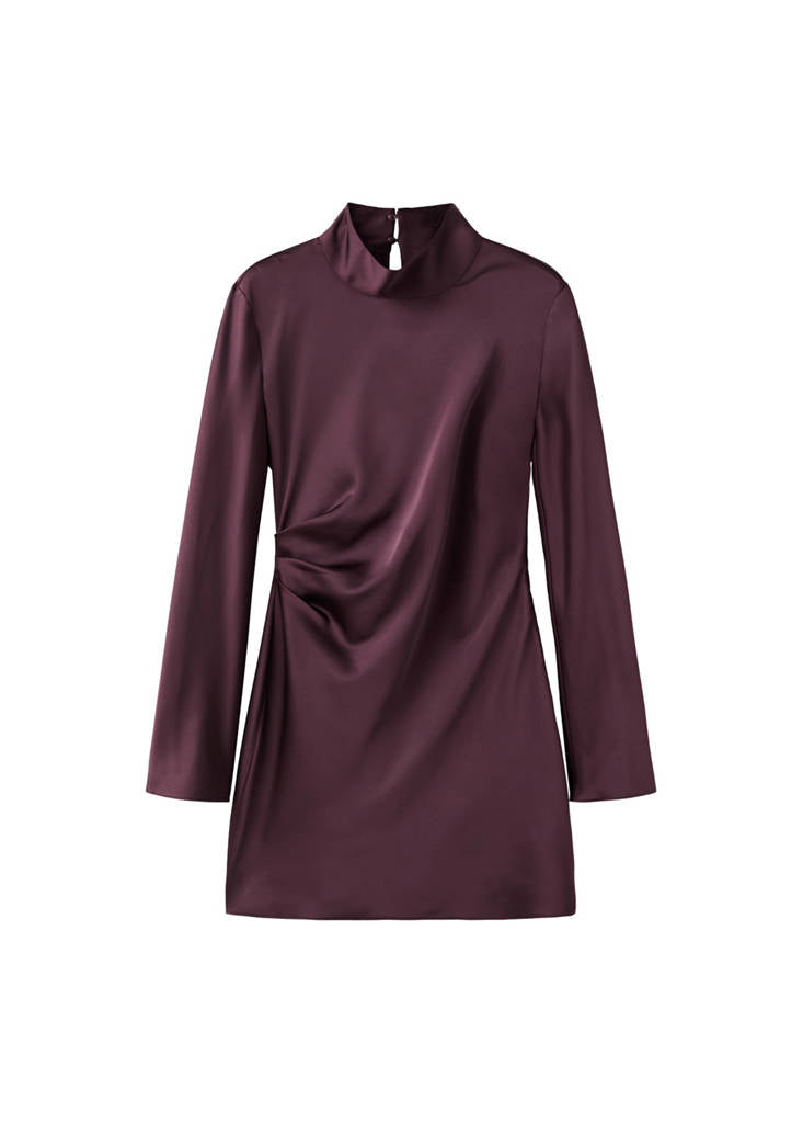 Robe En Satin Détail Pinces