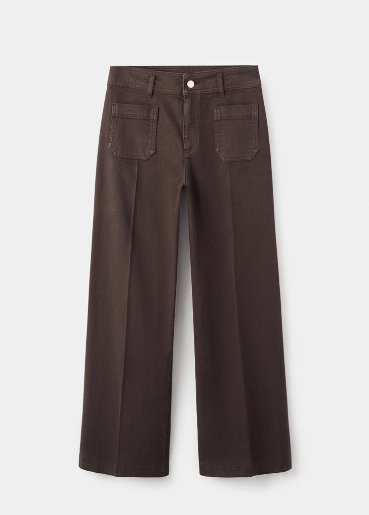 Jeans Anchos Con Bolsillos