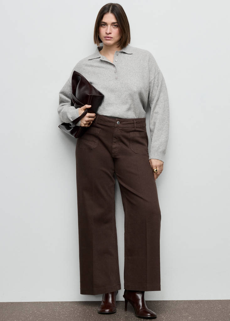 Jeans Anchos Con Bolsillos