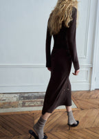 Robe Ceinture Col En V