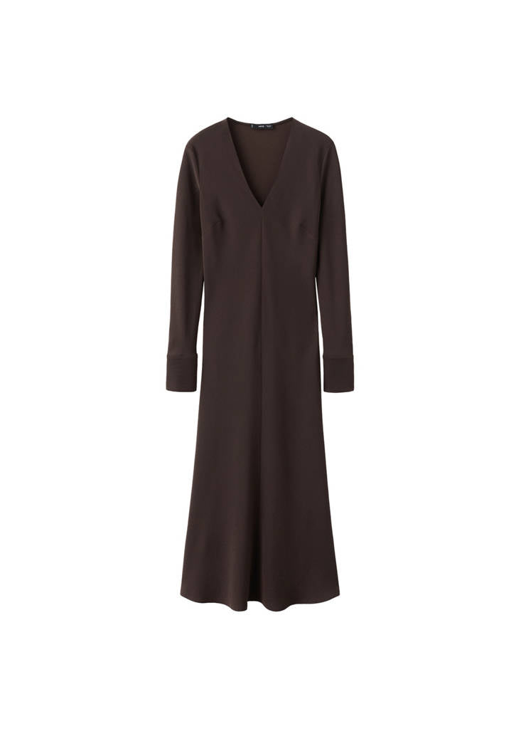 Robe Ceinture Col En V
