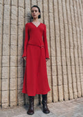 Robe Ceinture Col En V