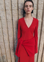 Robe Ceinture Col En V