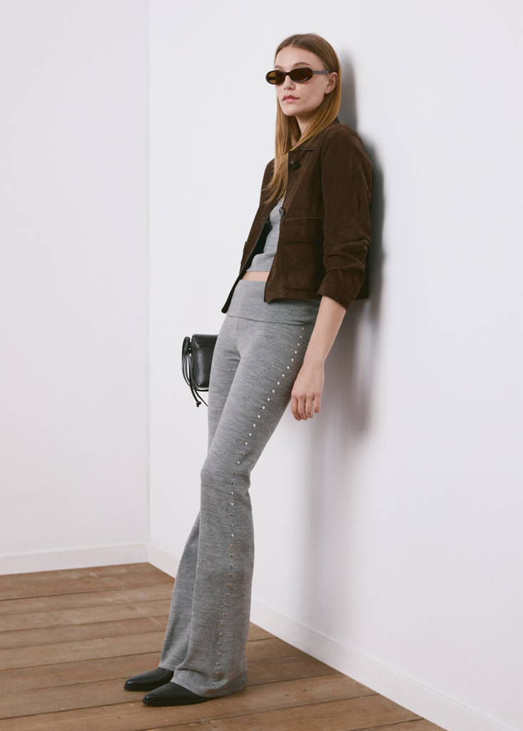 Pantalon En Maille Clouté