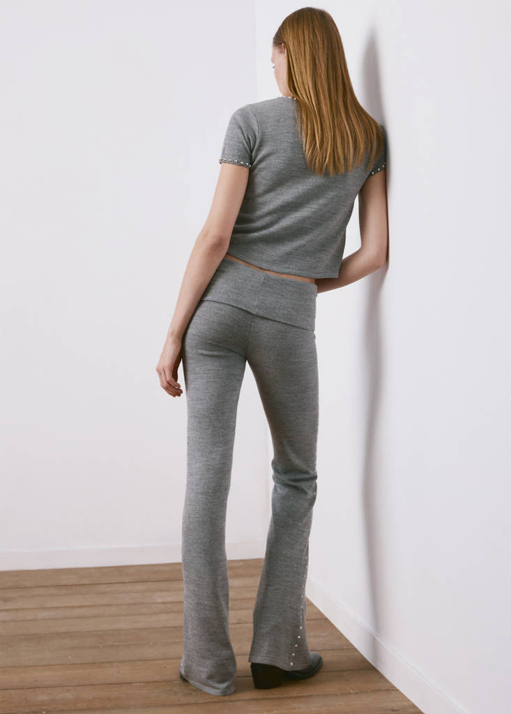 Pantalon En Maille Clouté