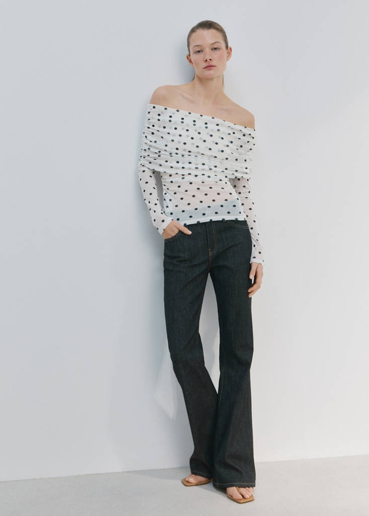 T-Shirt À Pois Bustier