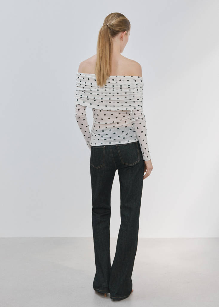 T-Shirt À Pois Bustier