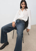 Chemise Détails Ajourés Broderies