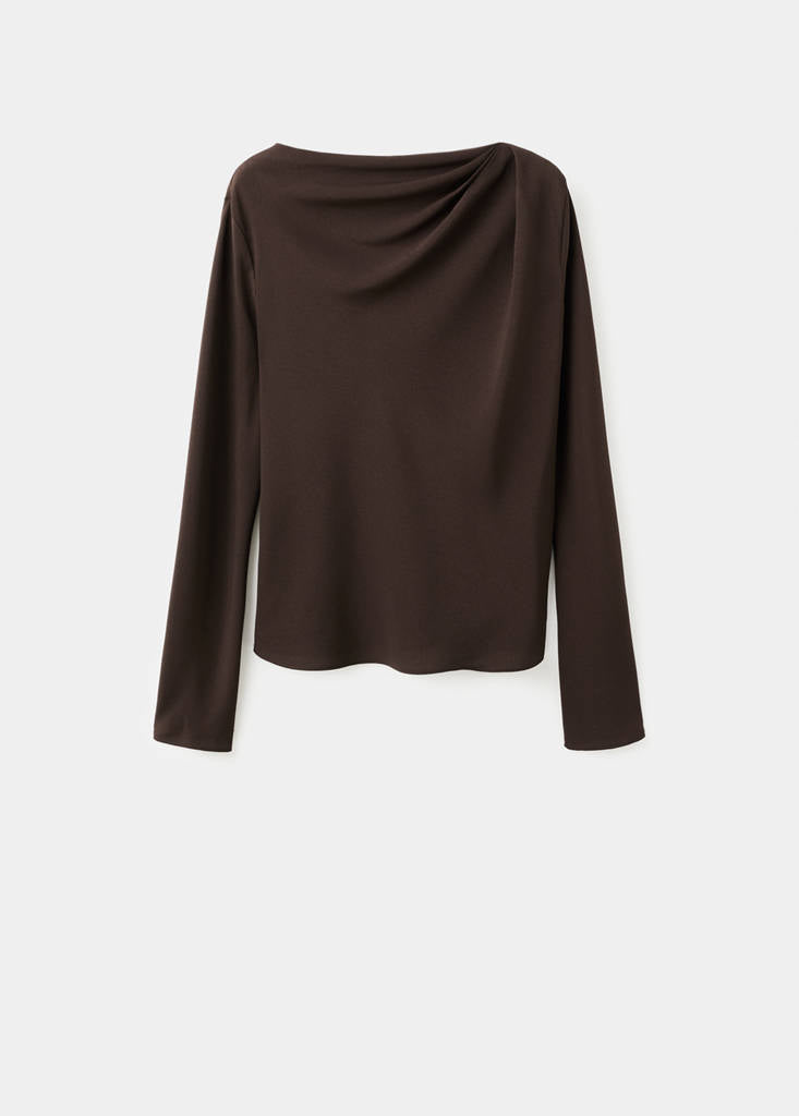 Blouse Col Bateau Drapé