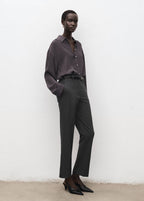 Pantalon Slim Crop À Fines Rayures