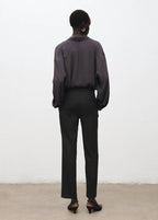 Pantalon Slim Crop À Fines Rayures