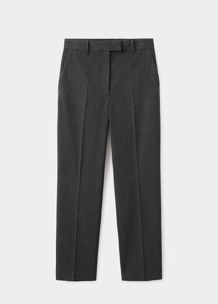 Pantalon Slim Crop À Fines Rayures