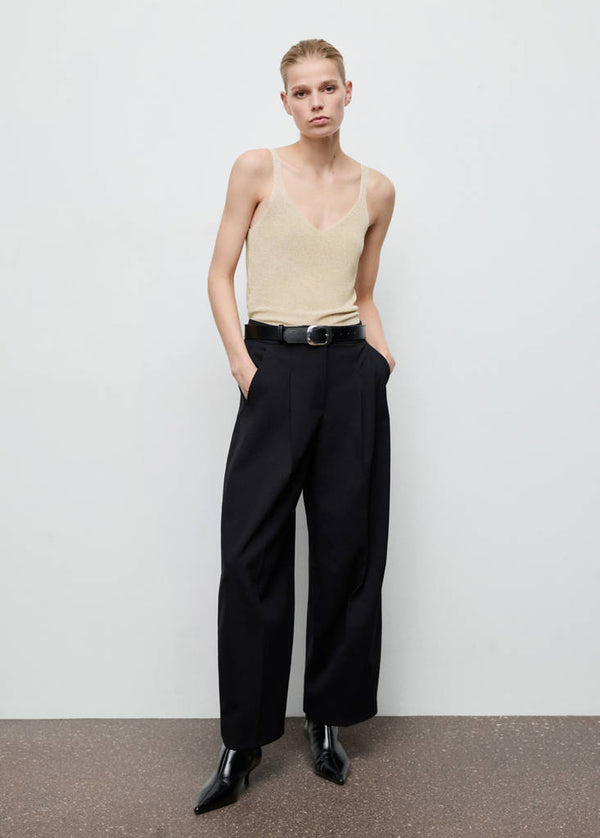 Top Maille Lurex Col En V