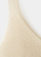 Top Maille Lurex Col En V