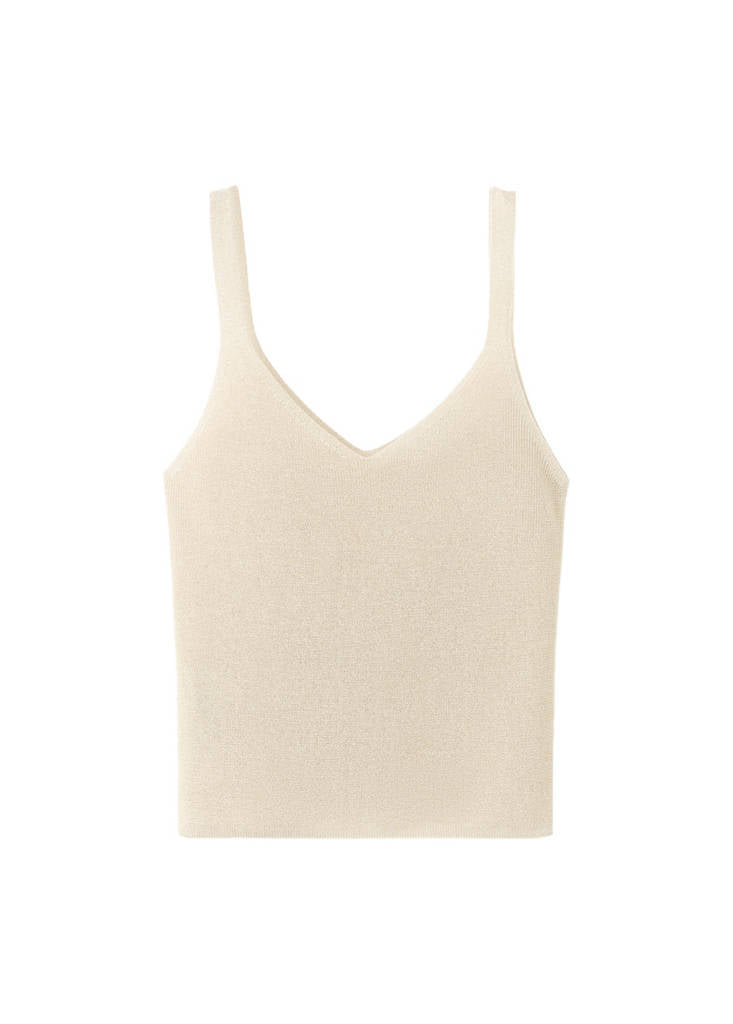 Top Maille Lurex Col En V