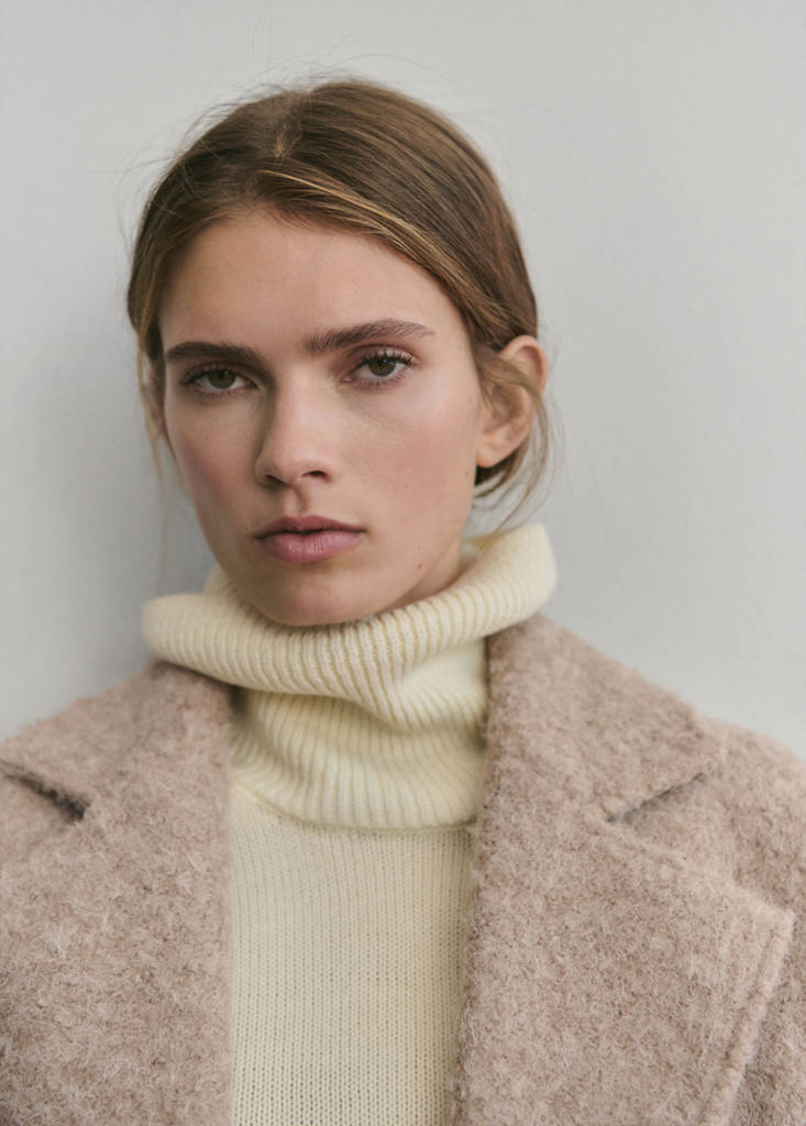 Manteau Tissu Bouclé À Revers