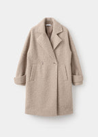 Manteau Tissu Bouclé À Revers