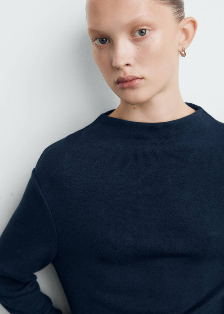 Sweat En Maille Fine Avec Col Cheminée