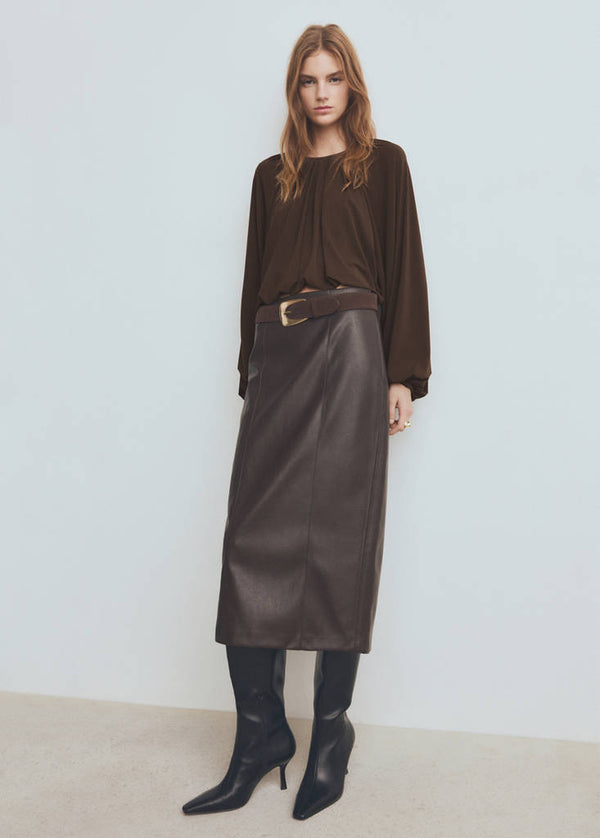 Blouse En Maille Fine À Fronces