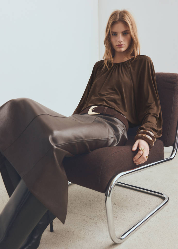 Blouse En Maille Fine À Fronces