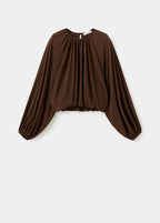 Blouse En Maille Fine À Fronces