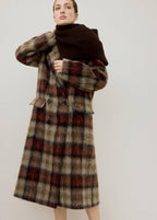 Manteau À Carreaux Laine Mélangée