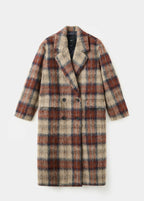 Manteau À Carreaux Laine Mélangée