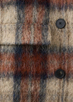 Manteau À Carreaux Laine Mélangée