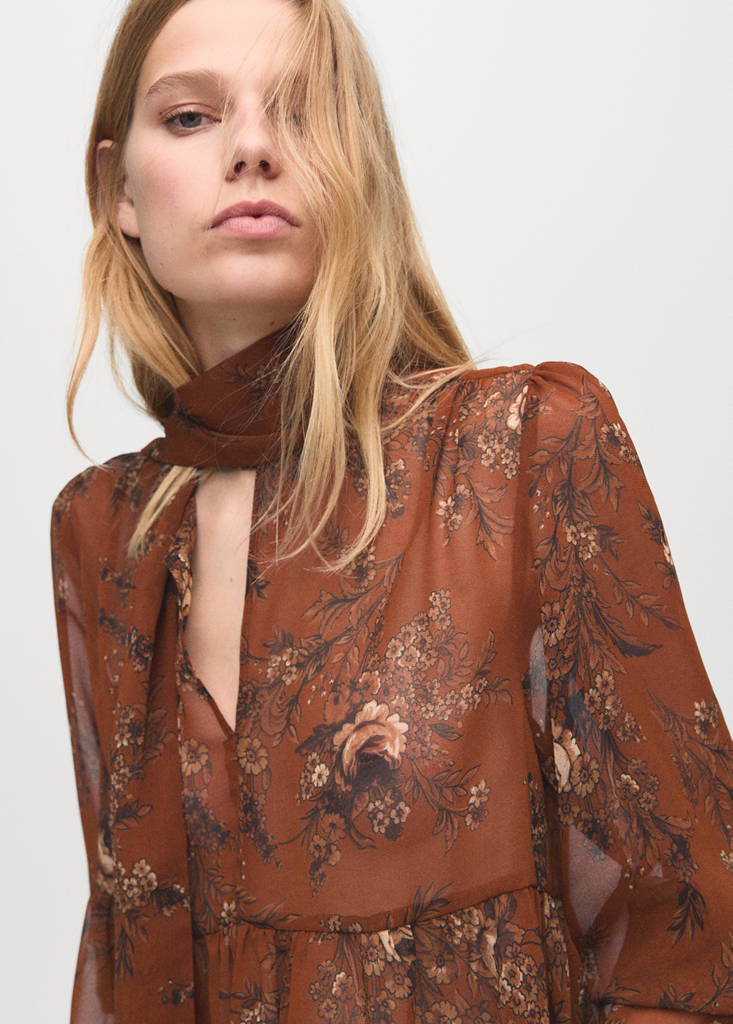 Blouse Nœud Imprimé Fleuri